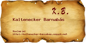 Kaltenecker Barnabás névjegykártya